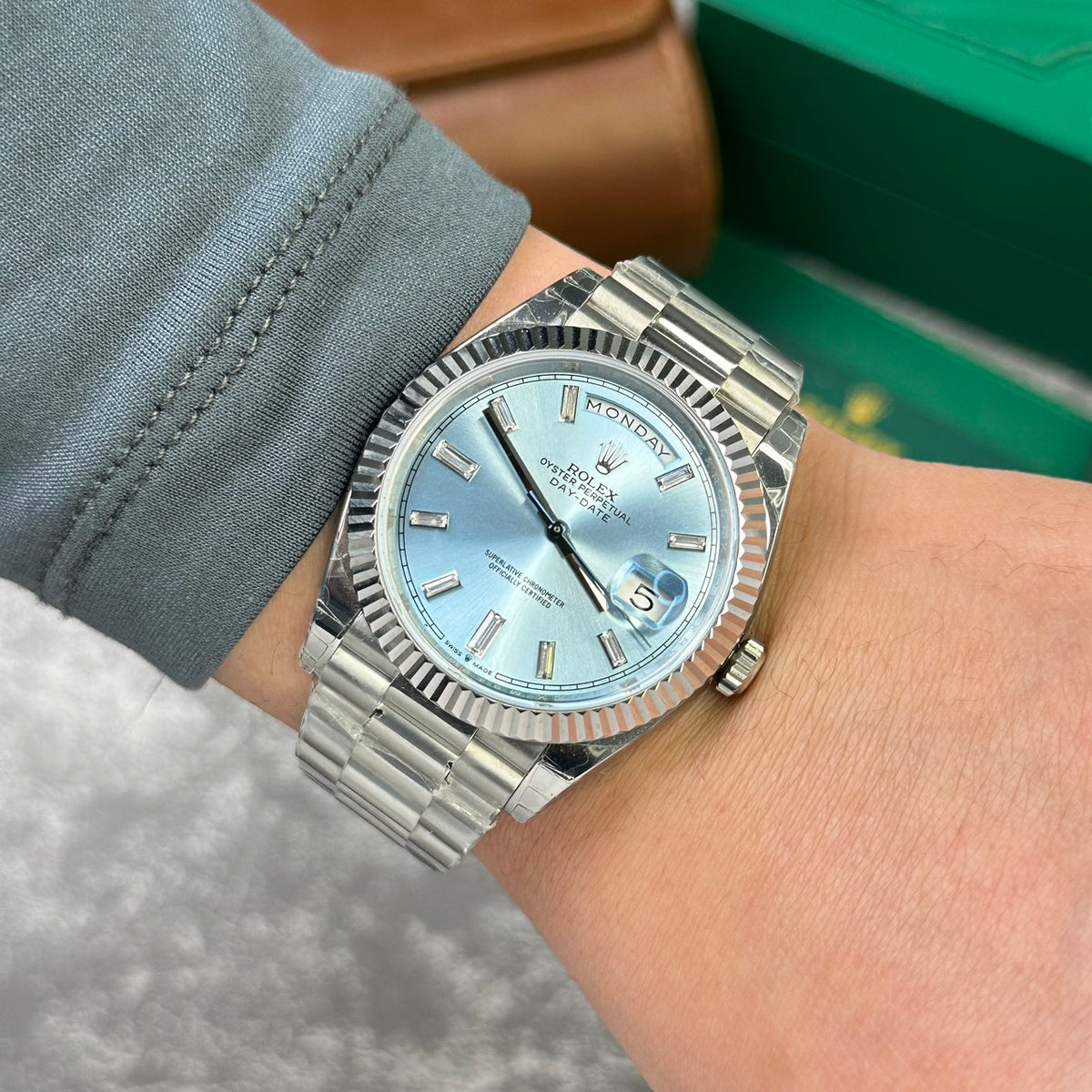 Rolex Day-Date Ice Blue Diamond Dial 228236-0006 40 mm