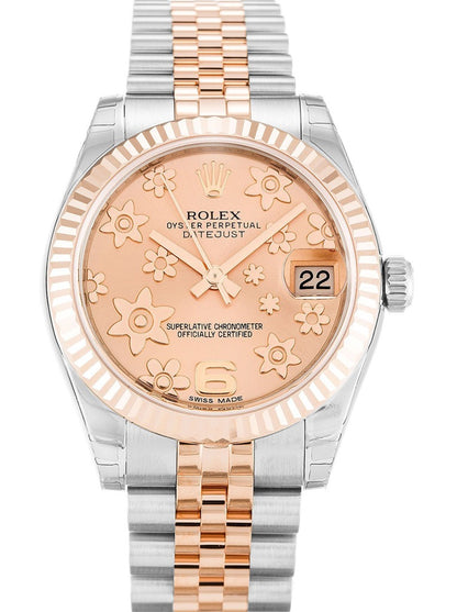 Rolex Datejust Mid-Size Pink Floral Dial 178271 31 mm