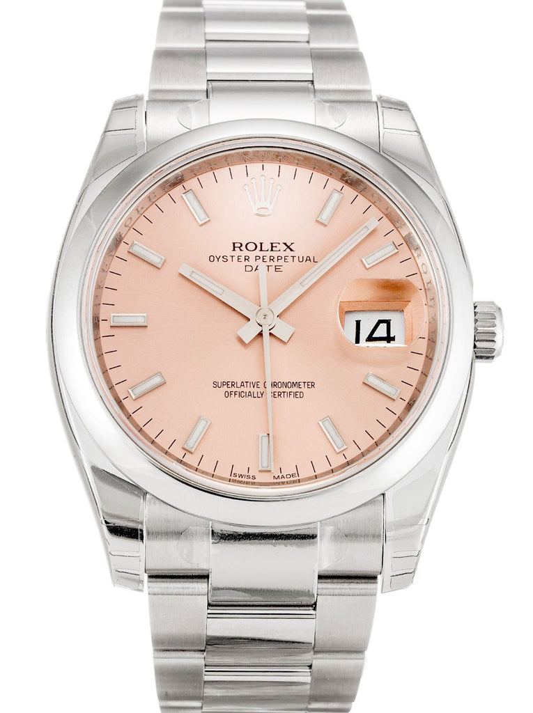 Rolex Oyster Perpetual Date Salmon Dial 115200 34 mm