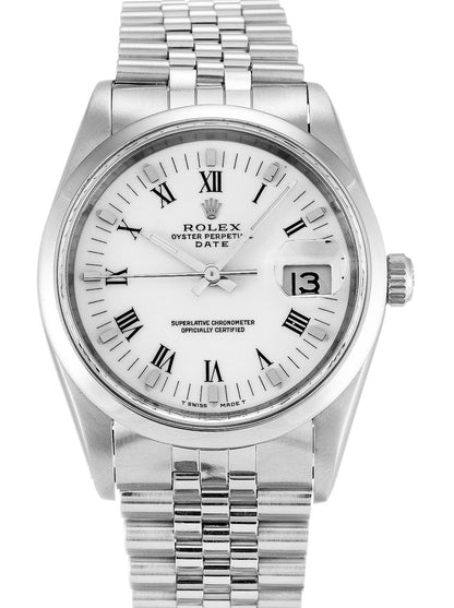 Rolex Oyster Perpetual Date White Dial 15200 34 mm