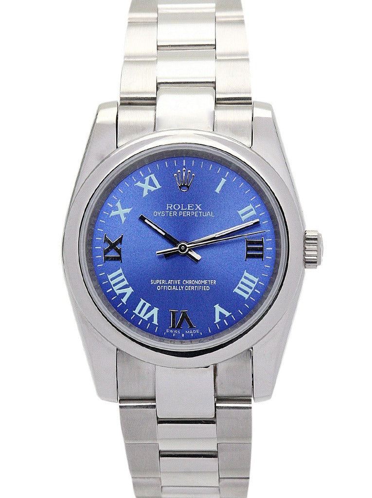 Rolex Oyster Perpetual Lady Blue Dial 177200 31 mm