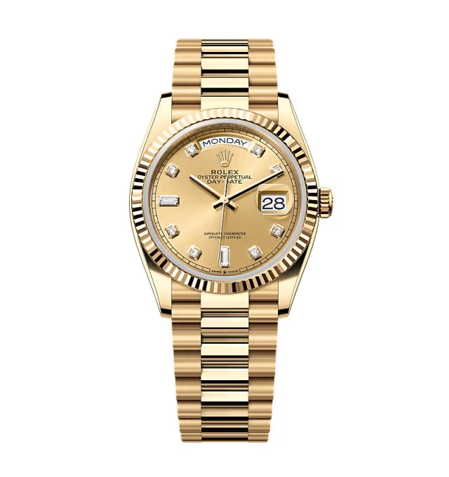 Rolex Day-Date Champagne Diamond Dial 128238-0008 36 mm