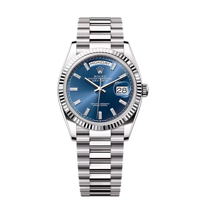 Rolex Day-Date Bright Blue Diamond Dial 128239-0069 36 mm
