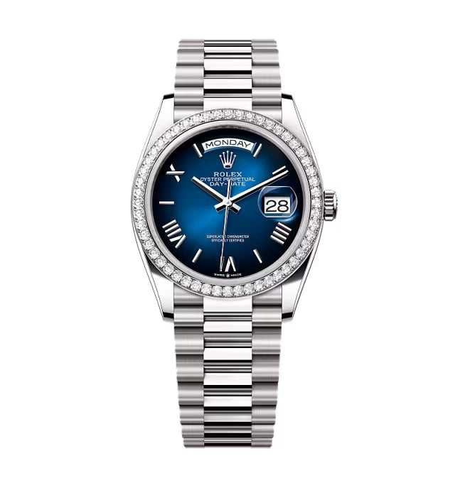 Rolex Day-Date Blue Ombré Dial 128349rbr-0047 36 mm