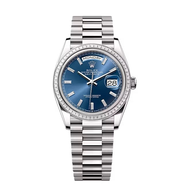Rolex Day-Date Bright Blue Diamond Dial 128399tbr-0027 36 mm