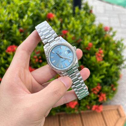 Rolex Day-Date Ice Blue Diamond Dial 228396tbr-0002 40 mm