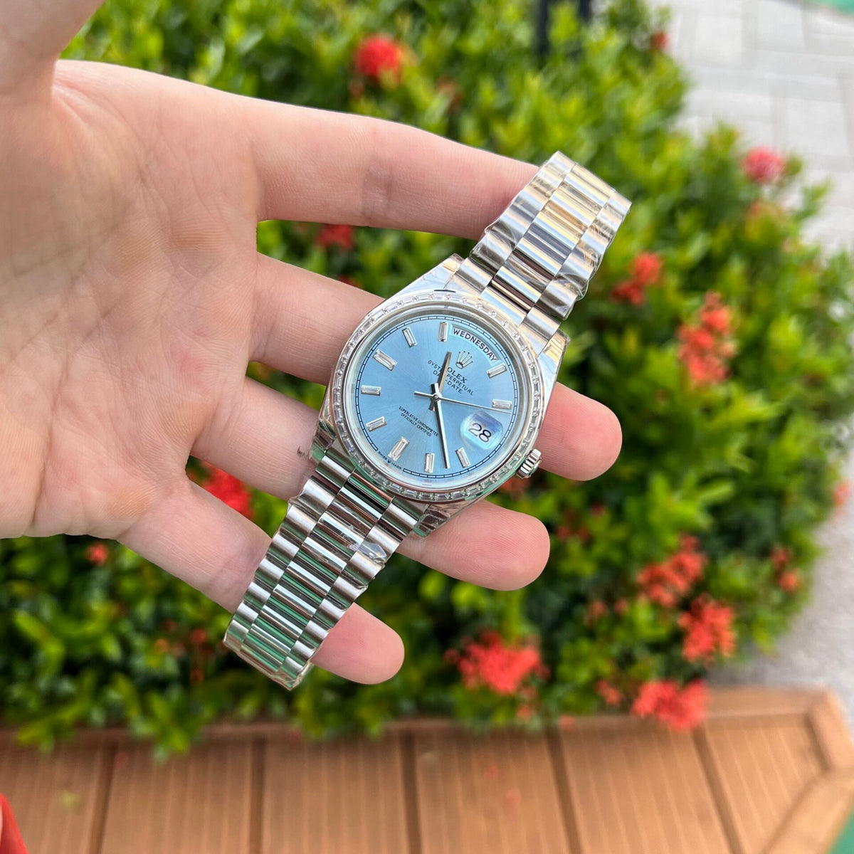 Rolex Day-Date Ice Blue Diamond Dial 228396tbr-0002 40 mm
