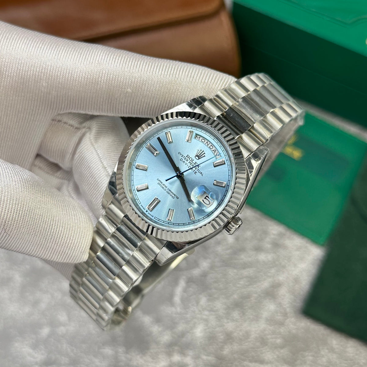 Rolex Day-Date Ice Blue Diamond Dial 228236-0006 40 mm