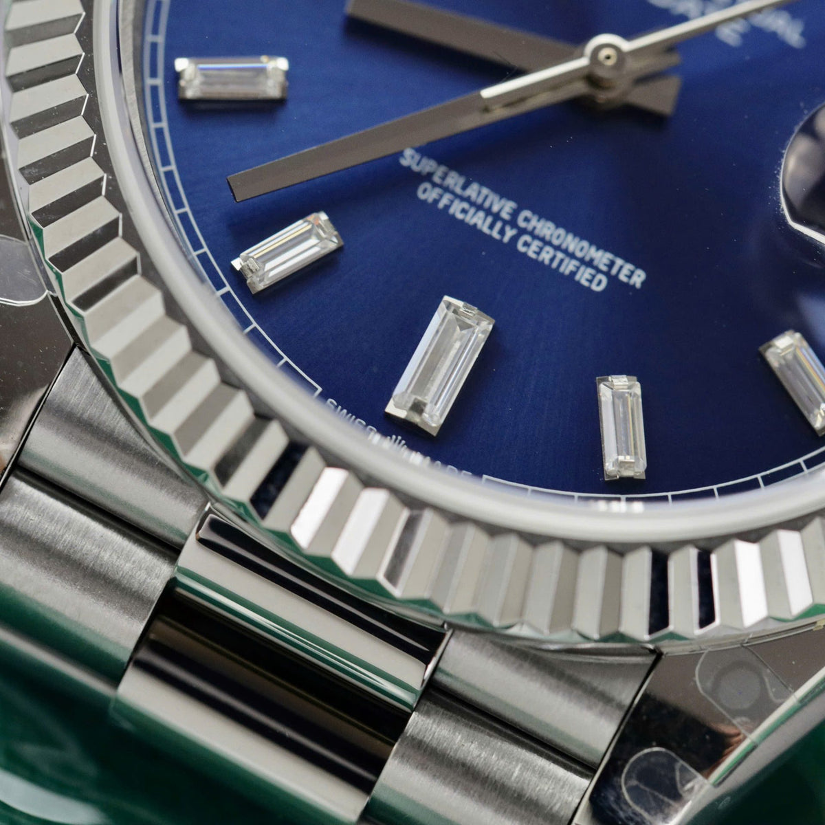 Rolex Day-Date Bright Blue Diamond Dial 128239-0069 36 mm