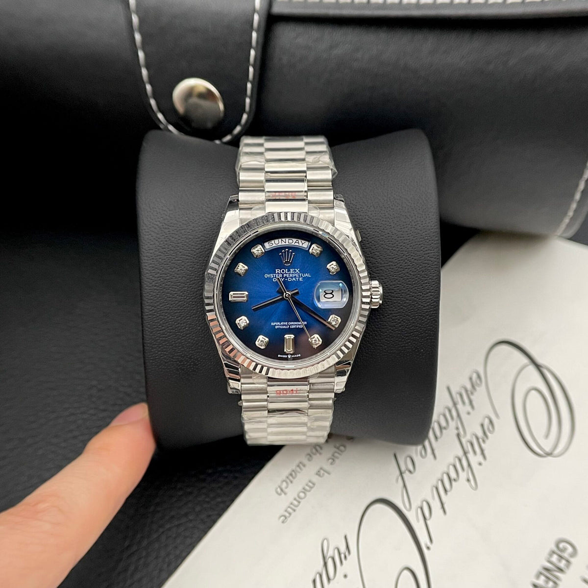 Rolex Day-Date Blue Ombré Diamond Dial 128236-0005 36 mm