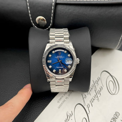 Rolex Day-Date Blue Ombré Diamond Dial 128236-0005 36 mm