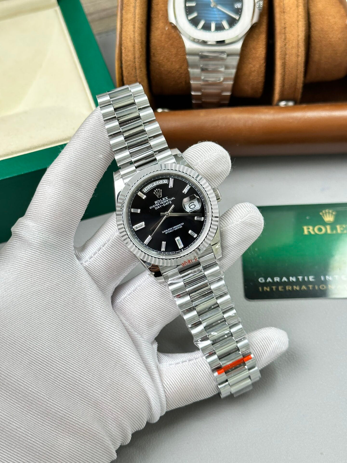 Rolex Day-Date Bright Black Diamond Dial 228236-0004 40 mm
