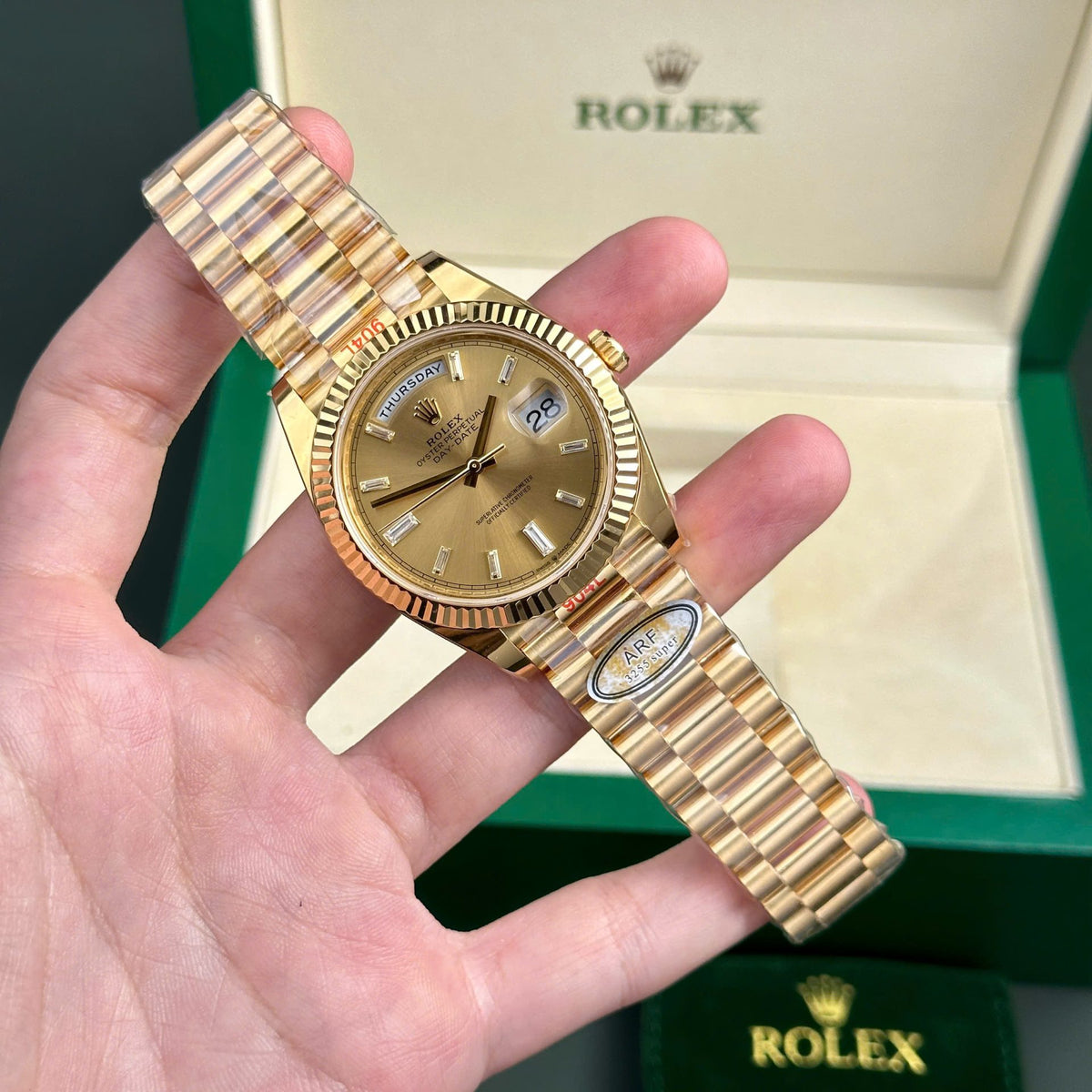 Rolex Day-Date Champagne Diamond Dial 228238-0005 40 mm