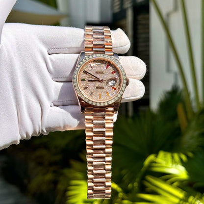 Rolex Day-Date Diamond-Paved Dial 128395tbr-0008 36 mm
