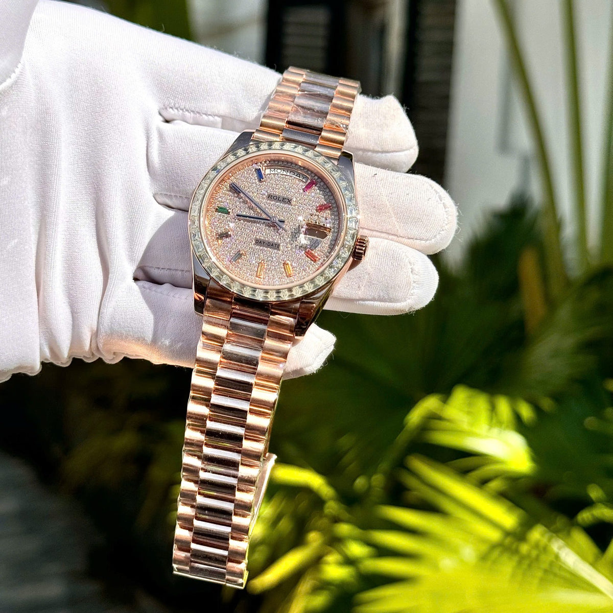 Rolex Day-Date Diamond-Paved Dial 128395tbr-0008 36 mm