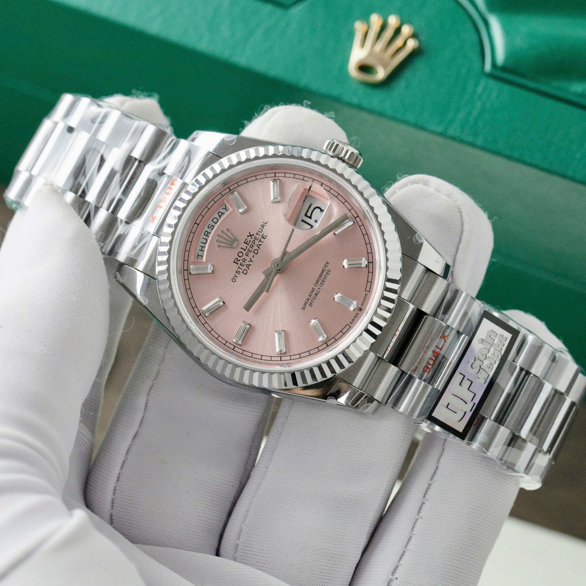 Rolex Day-Date Pink Diamond Dial 128236-0024 36 mm