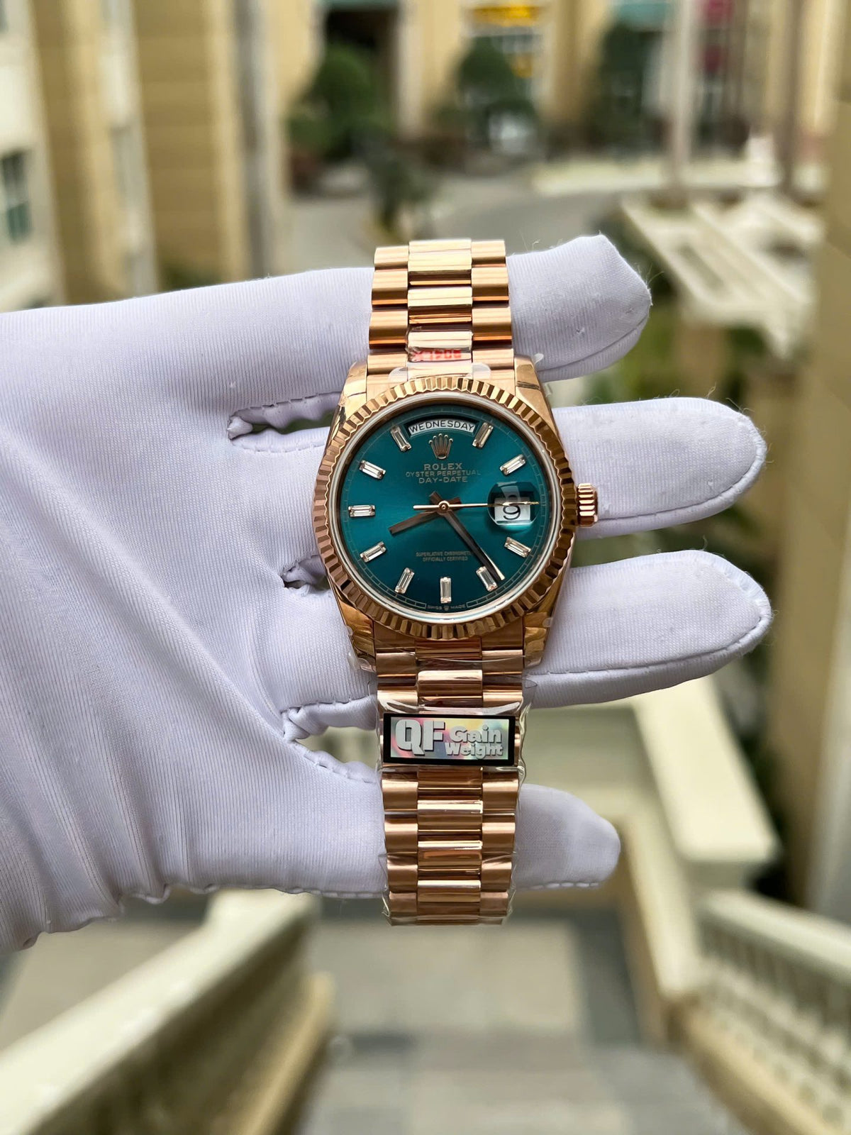 Rolex Day-Date Blue-Green Diamond Dial 128235-0085 36 mm