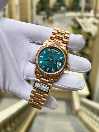 Rolex Day-Date Blue-Green Diamond Dial 128235-0085 36 mm