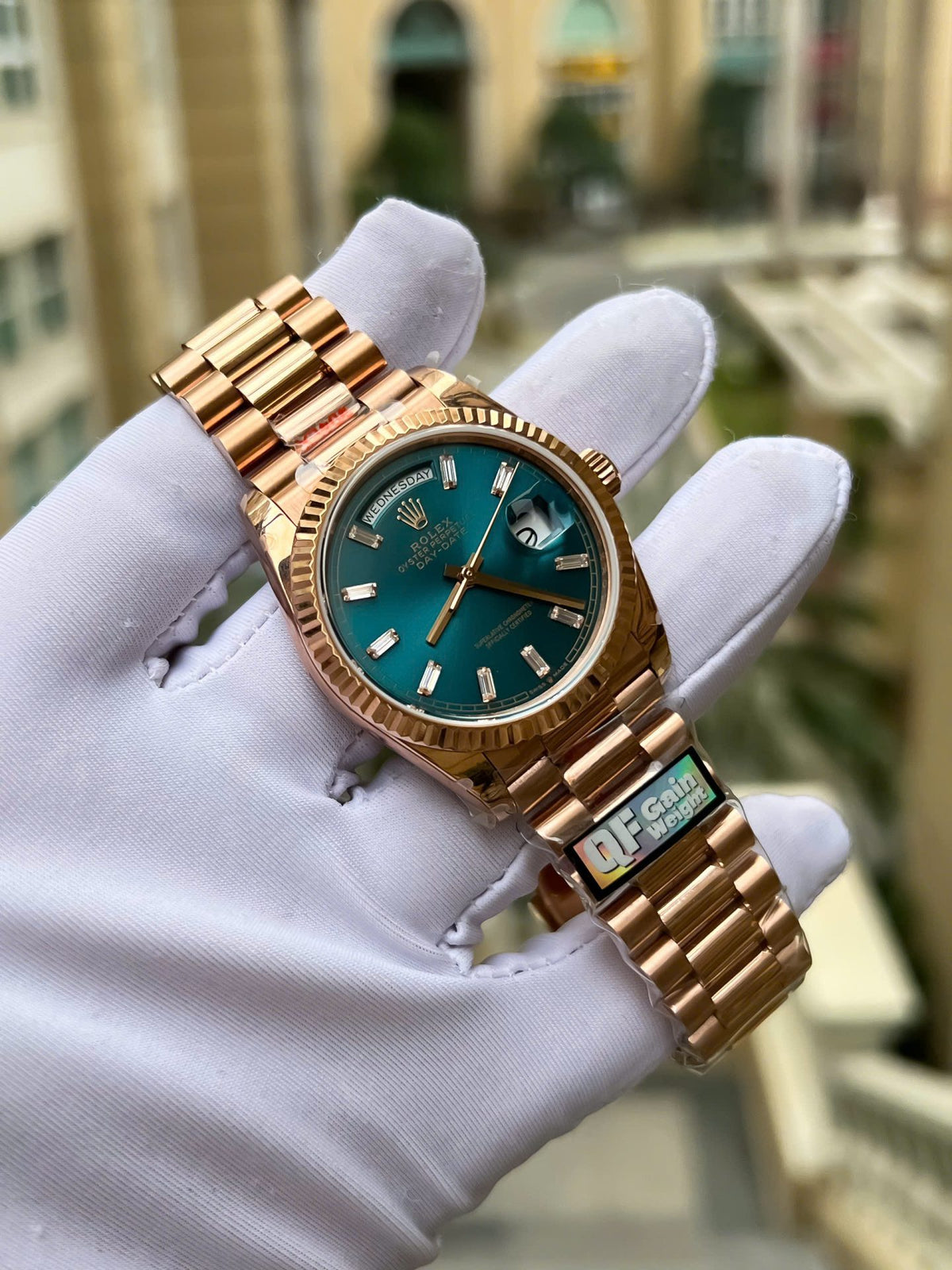 Rolex Day-Date Blue-Green Diamond Dial 128235-0085 36 mm