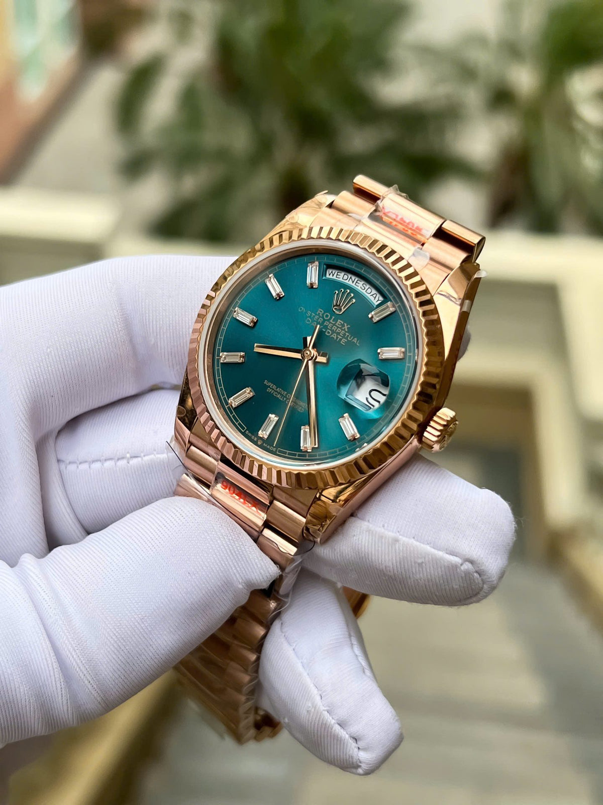 Rolex Day-Date Blue-Green Diamond Dial 128235-0085 36 mm