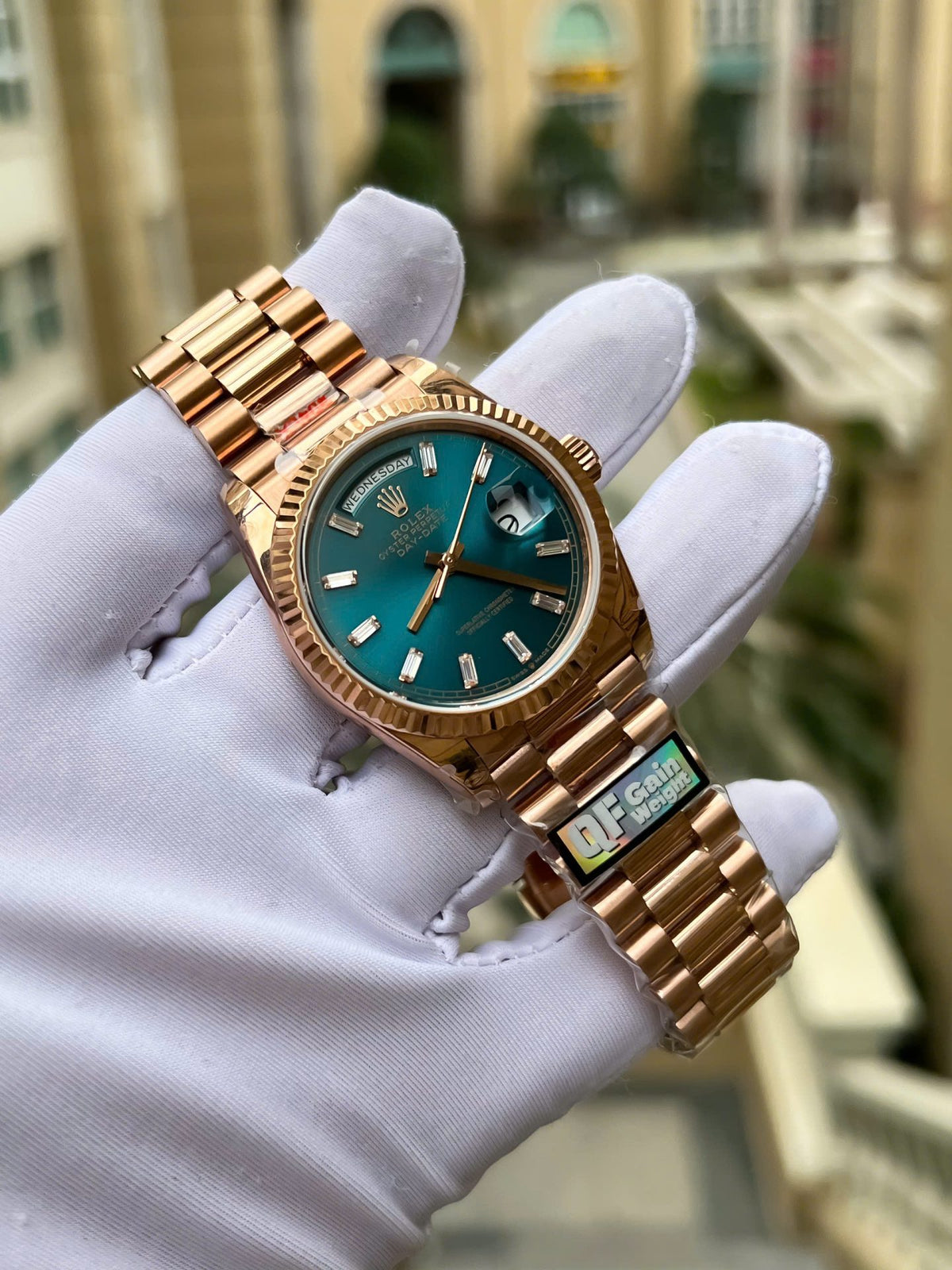 Rolex Day-Date Blue-Green Diamond Dial 128235-0085 36 mm