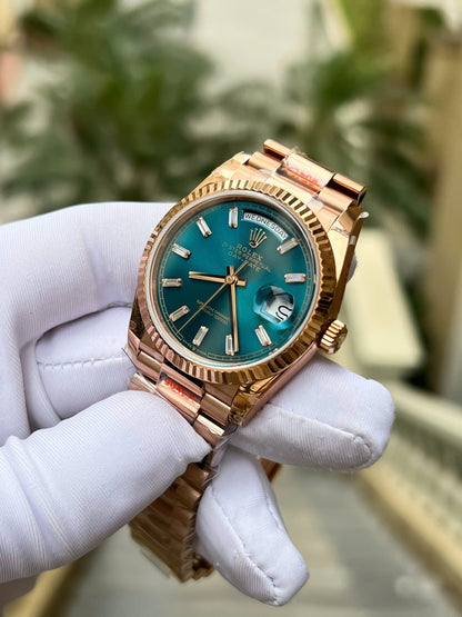 Rolex Day-Date Blue-Green Diamond Dial 128235-0085 36 mm