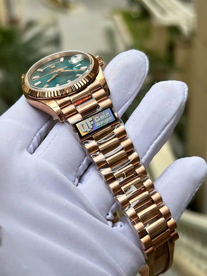 Rolex Day-Date Blue-Green Diamond Dial 128235-0085 36 mm