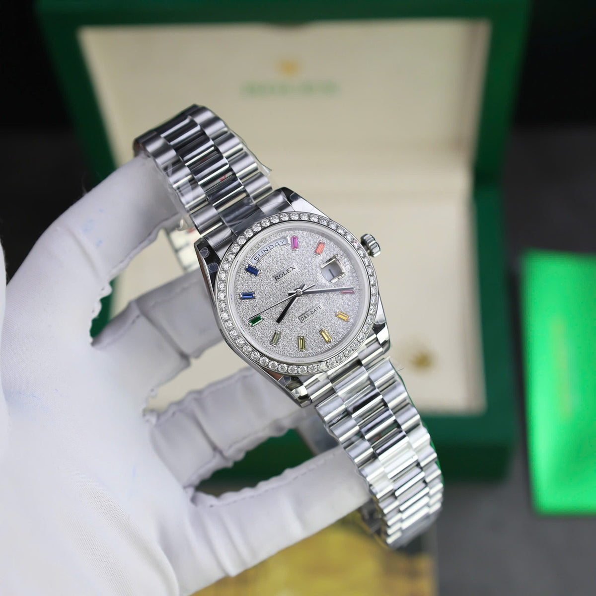Rolex Day-Date Diamond-Paved Dial 128349rbr-0006 36 mm