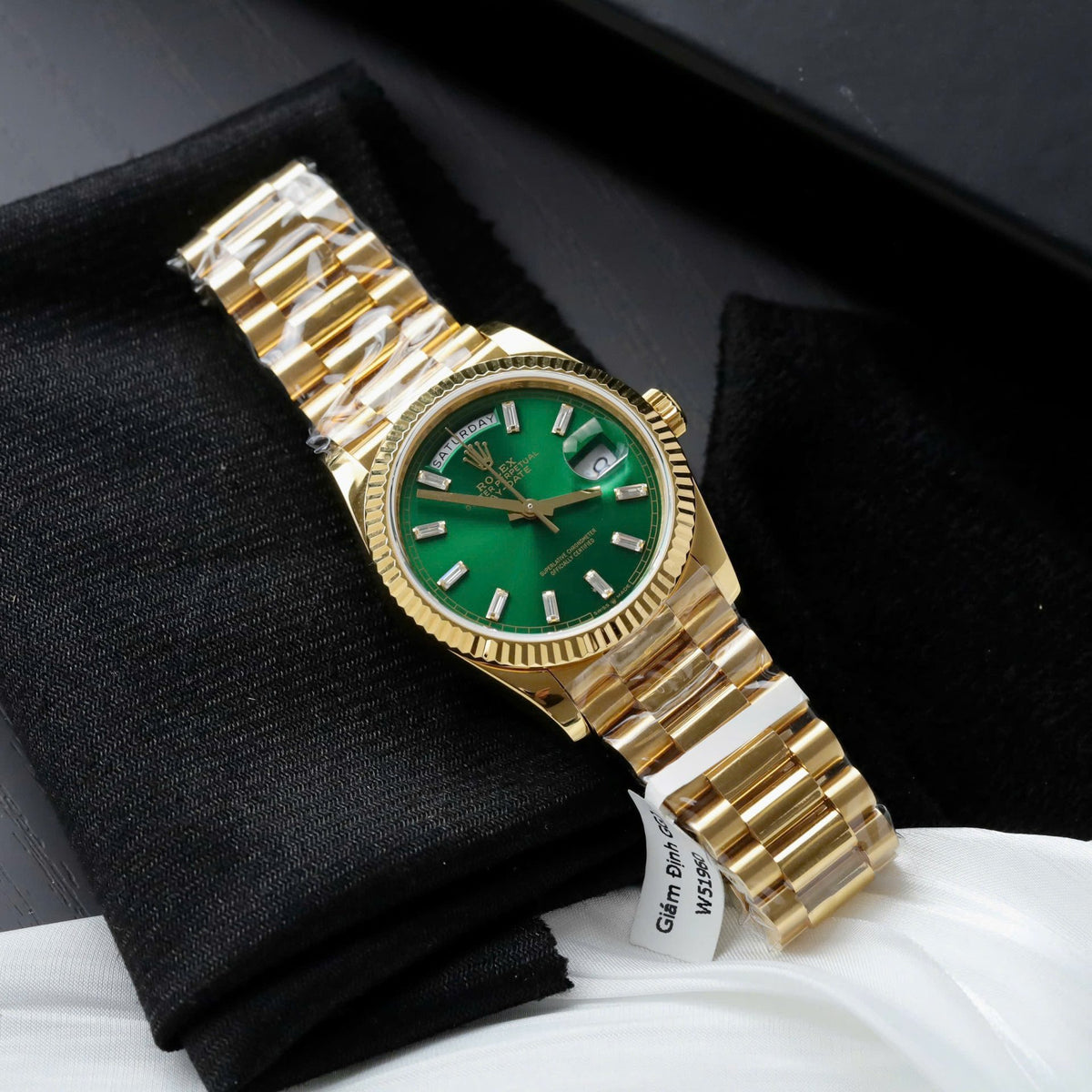 Rolex Day-Date Bright Green Diamond Dial 128238-0130 36 mm