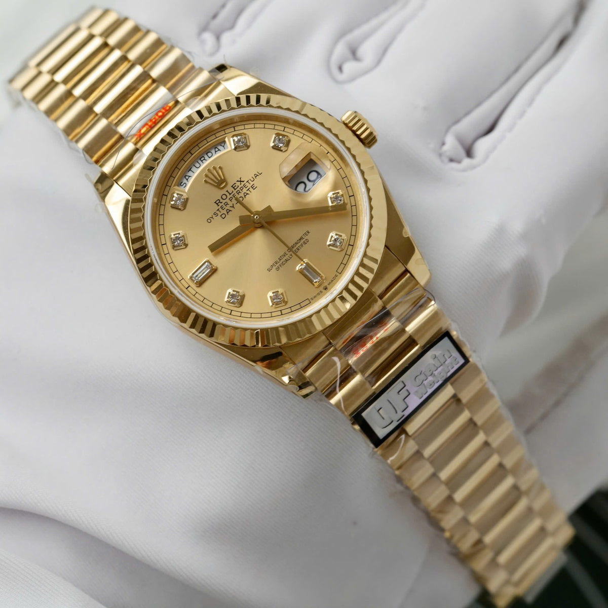 Rolex Day-Date Champagne Diamond Dial 128238-0008 36 mm