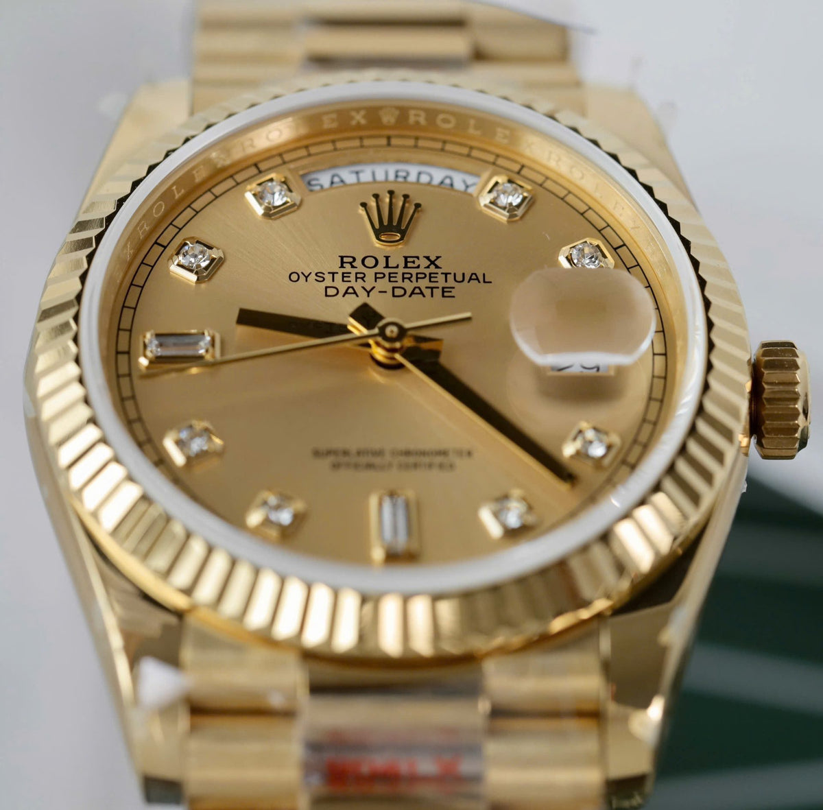 Rolex Day-Date Champagne Diamond Dial 128238-0008 36 mm