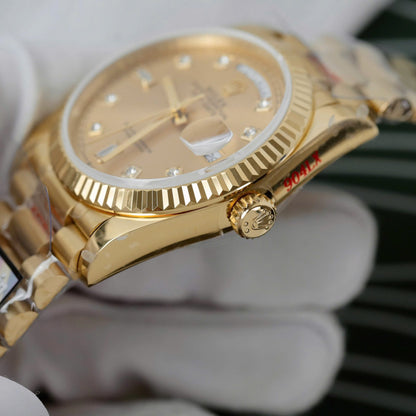 Rolex Day-Date Champagne Diamond Dial 128238-0008 36 mm