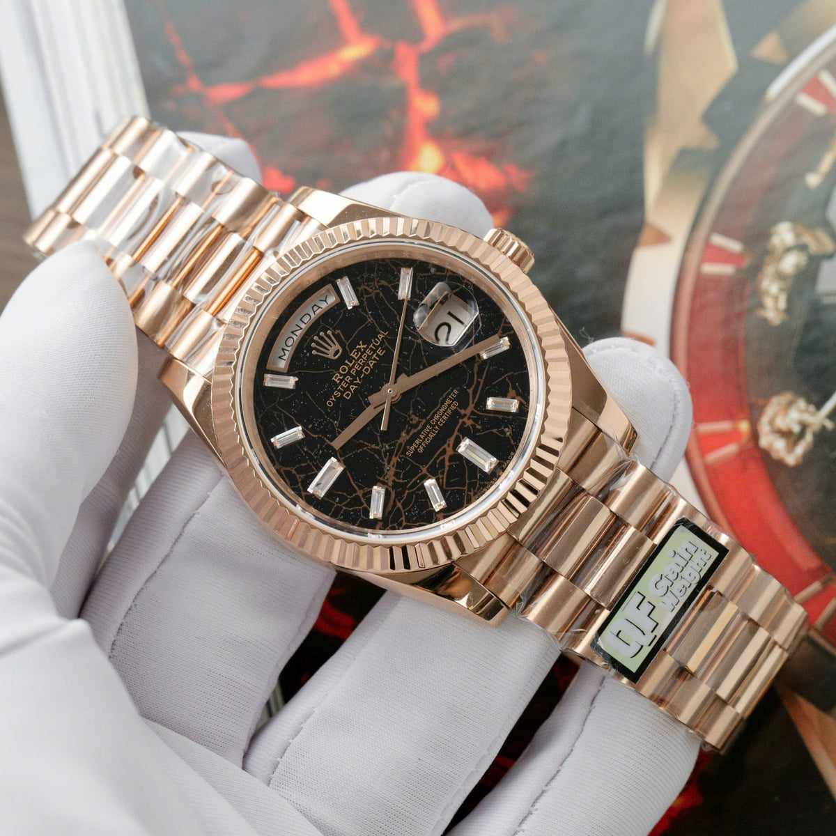 Rolex Day-Date Eisenkiesel Diamond Dial 128235-0041 36 mm