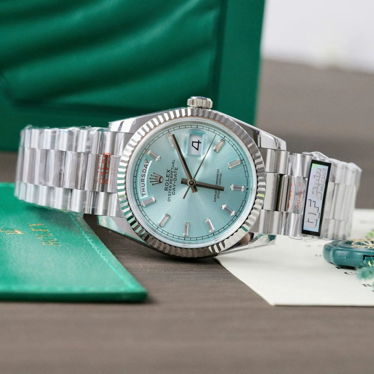 Rolex Day-Date Ice Blue Diamond Dial 128236-0009 36 mm