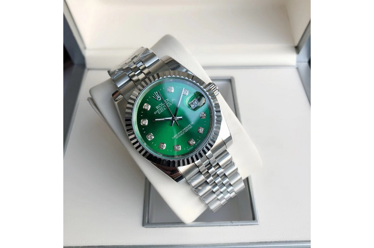Rolex Datejust SS/SS Jub Green/Dia 36/28 mm