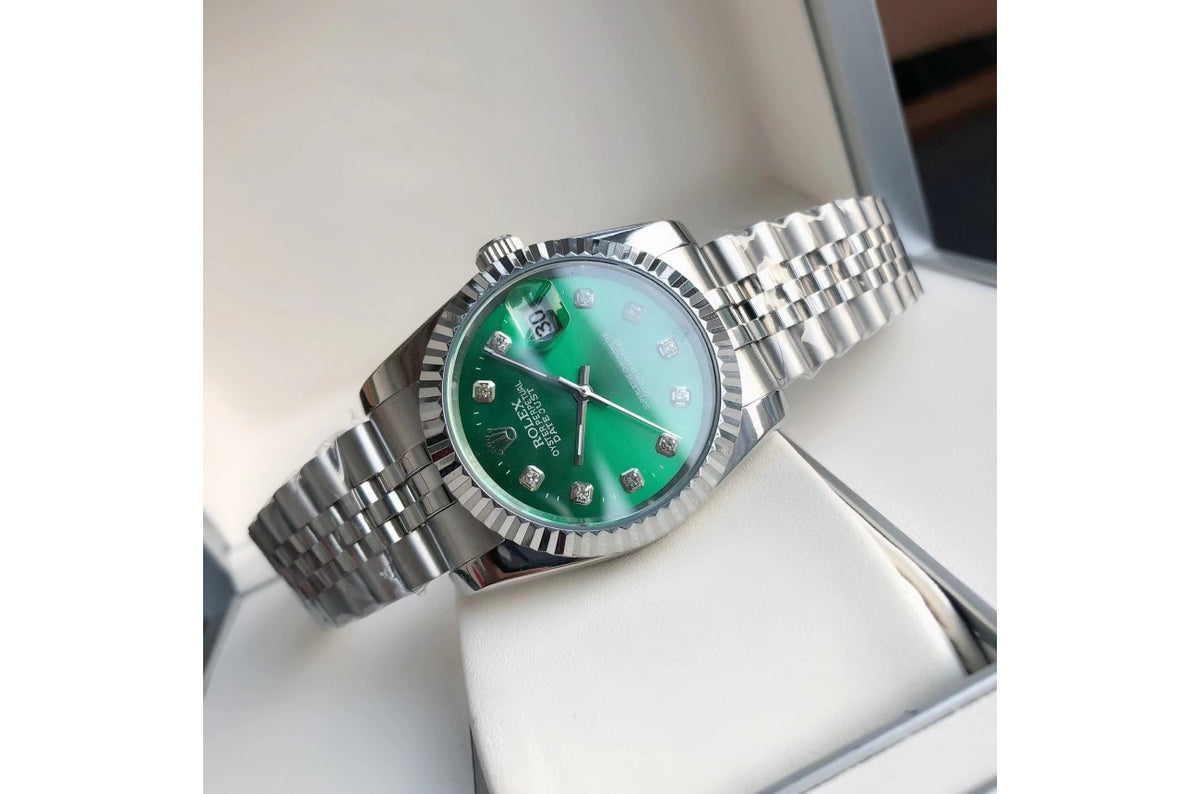 Rolex Datejust SS/SS Jub Green/Dia 36/28 mm