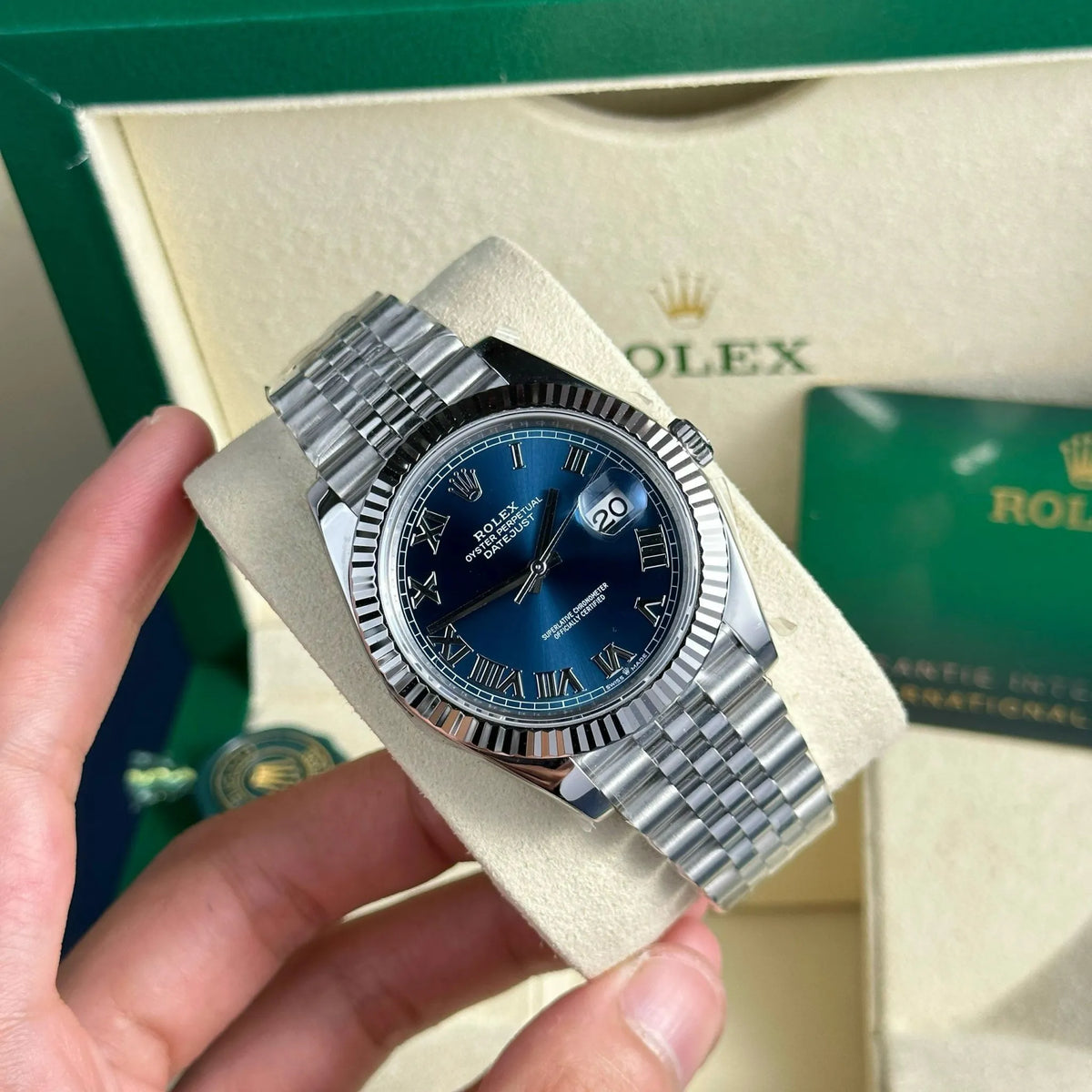 Rolex Datejust Blue Dial 126334 Jubilee Roman Dials 41 mm
