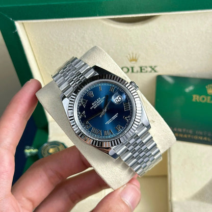 Rolex Datejust Blue Dial 126334 Jubilee Roman Dials 41 mm