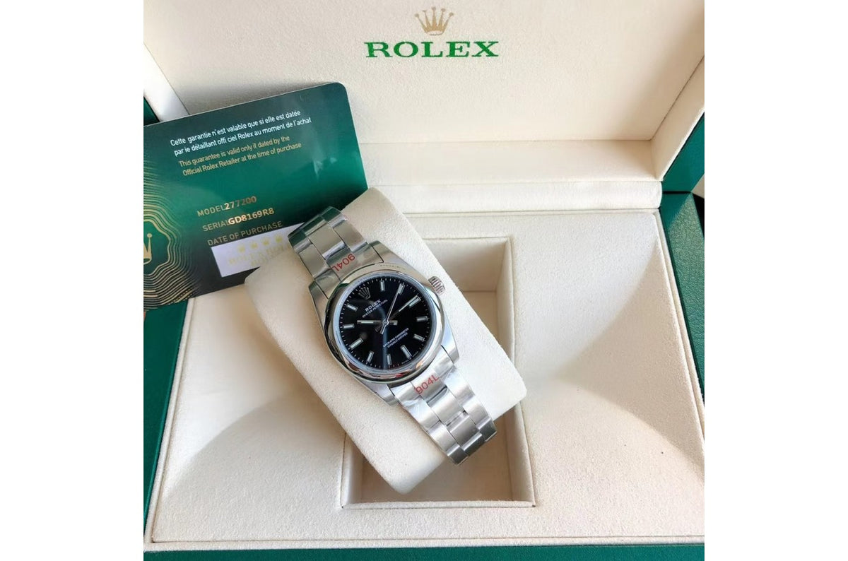 Rolex Oyster Perpetual SS/SS Black/Stk 31/41 mm