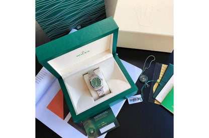 Rolex Oyster Perpetual SS/SS Green/Stk 31/41 mm