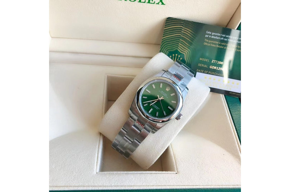 Rolex Oyster Perpetual SS/SS Green/Stk 31/41 mm