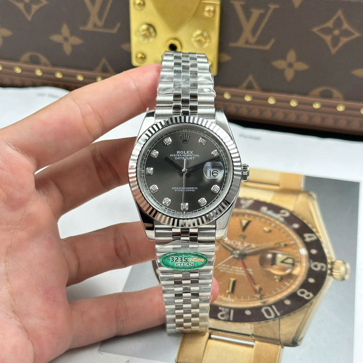 Rolex Datejust Slate Diamond Dial 126334-0006 41 mm
