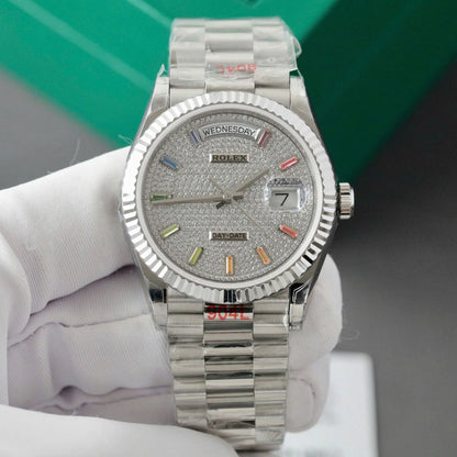 Rolex Day-Date Diamond-Paved Dial 128236-0003 36 mm