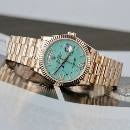 Rolex Day-Date Turquoise Diamond Dial 128238-0071 36 mm