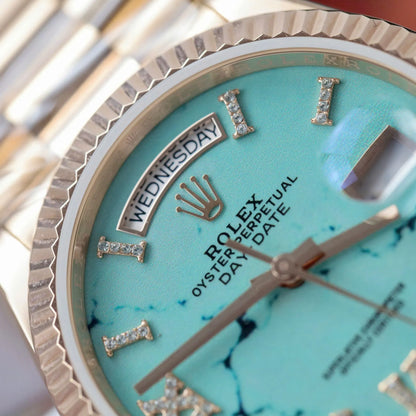 Rolex Day-Date Turquoise Diamond Dial 128238-0071 36 mm