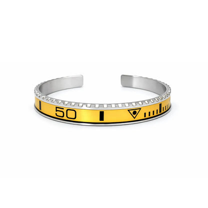 Yellow Titanium Steel Bezel Bracelet