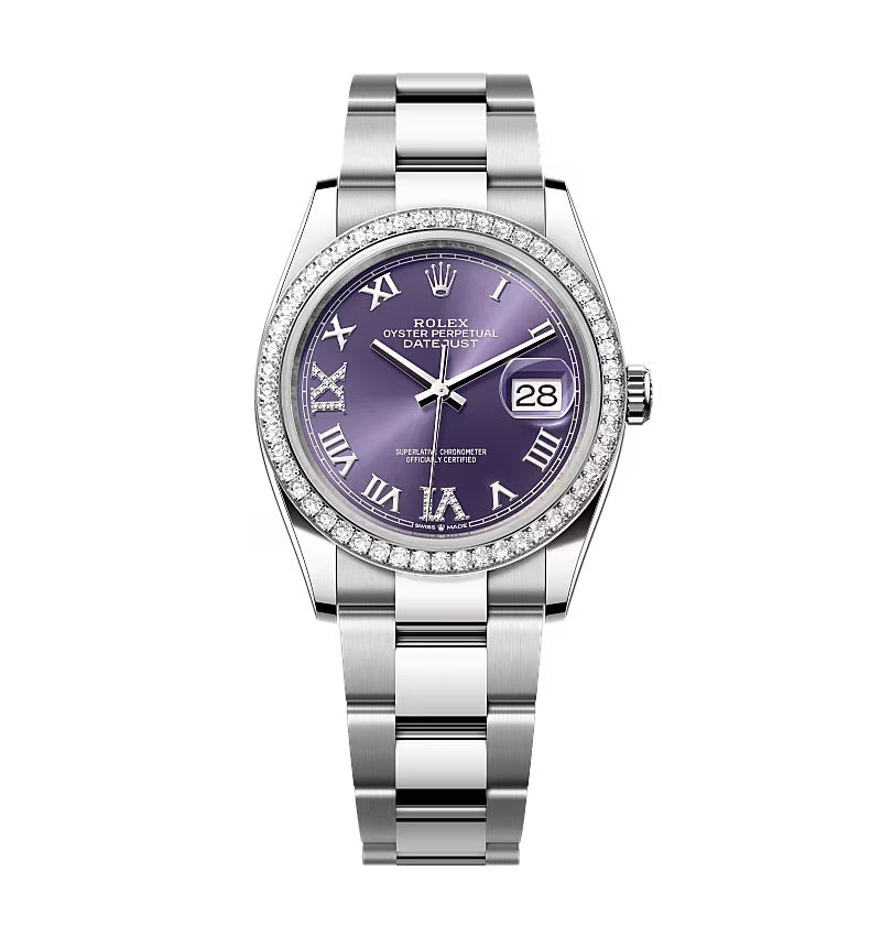 Rolex Datejust Aubergine Roman Diamond Dial 126284RBR-0014 36 mm