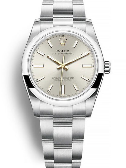 Rolex Oyster Perpetual Lady Silver Dial 124200 34 mm