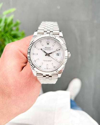Rolex Datejust White Dial 126334 Jubilee Flutted 41 mm